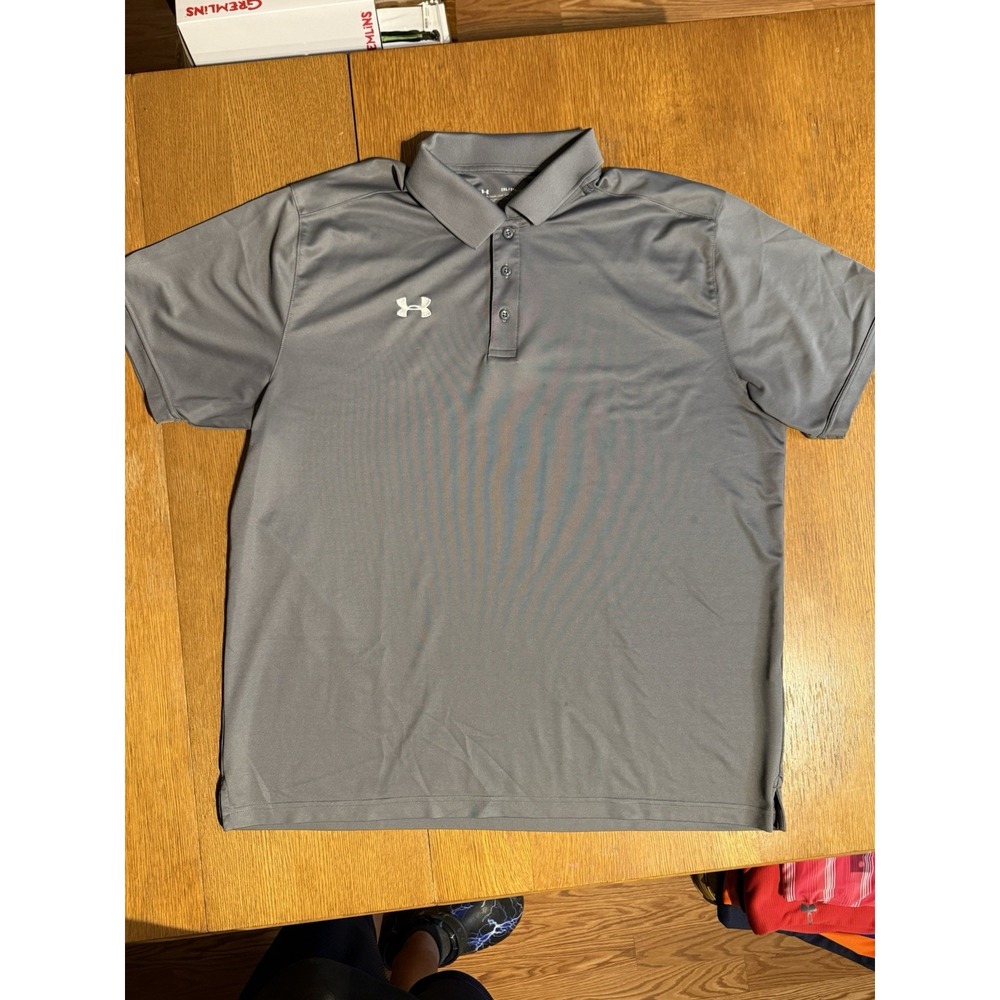 Under Armour Golf‎ Polo Shirt Loose Fit Heatgear Gray Men's 2XL